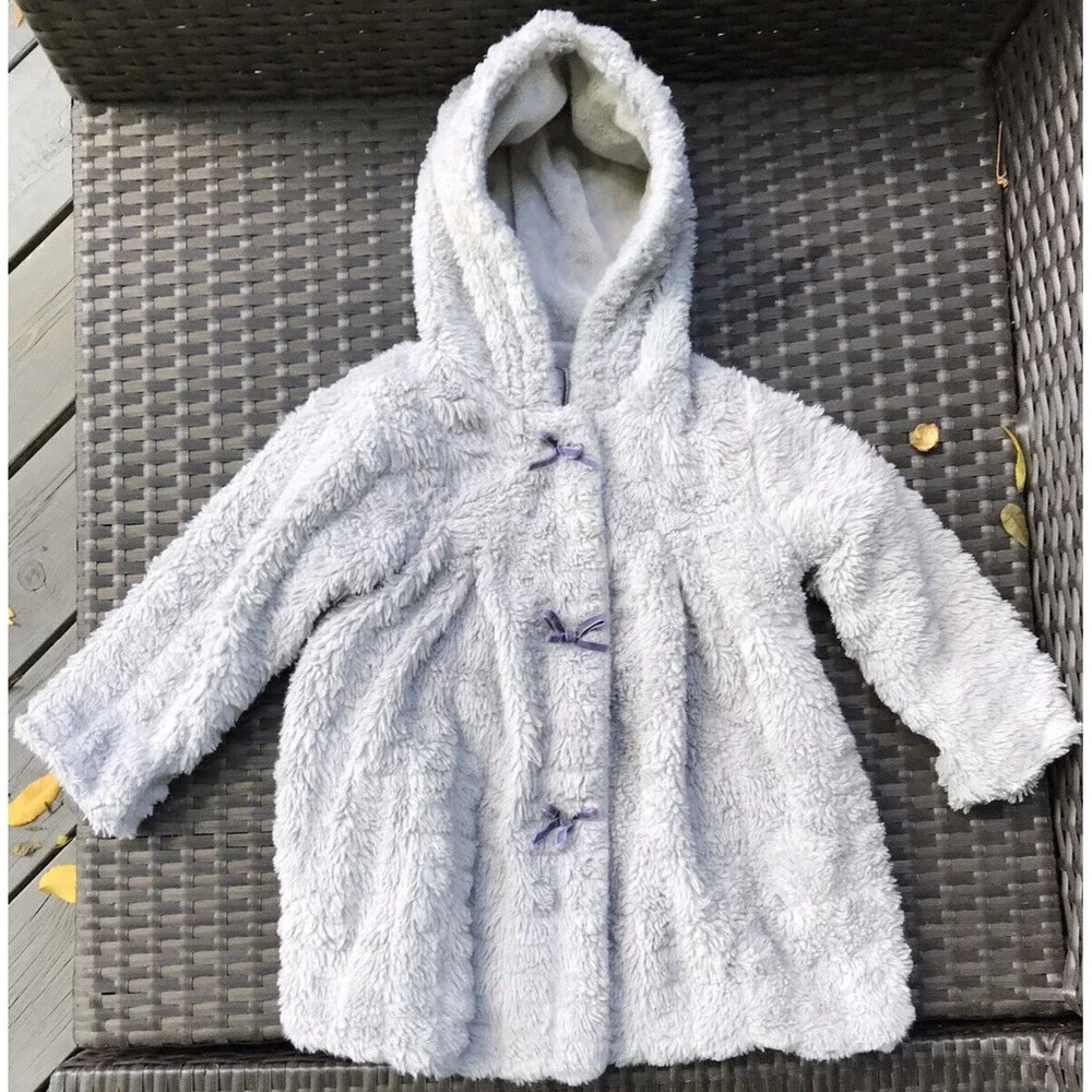 Amarican Widgeon Grey Coat Jacket Faux Fur Girls Sz 4 T